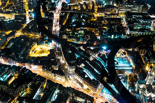 istock Aerial view of Central London at Night 536854829