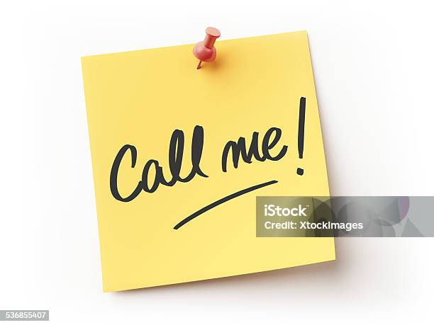 Sticky Note Message Stock Photo - Download Image Now - Call Me Gesture, 2015, Adhesive Bandage