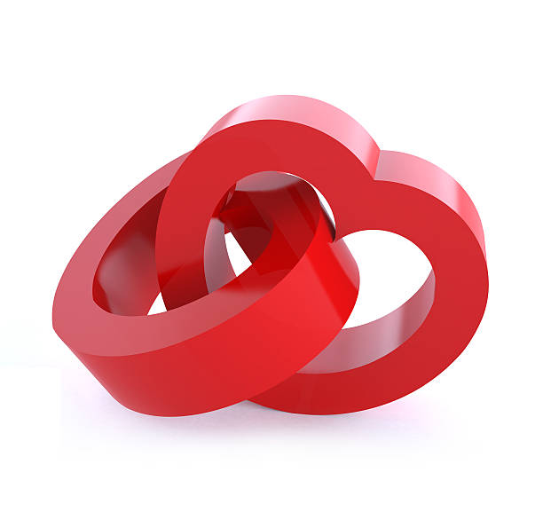 istock Two heart shapes. three-dimensional render. Isolated on white background. 536855745