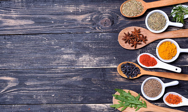istock Powder spices & herbs on spoons 536871218