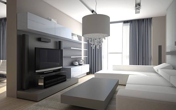 istock 3d rendering of a living room interior design 536873360