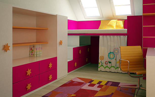 istock 3D interior design of nursery - bedroom 536873456