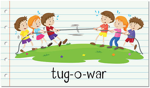 遊ぶ子供勢力 o-war - tug o war点のイラスト素材／クリップアート素材／マンガ素材／アイコン素材