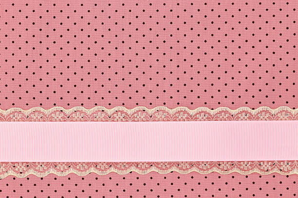 rose rétro à pois fond textile - polka dot audio photos et images de collection