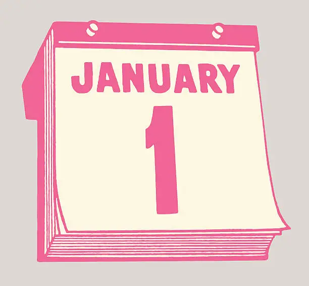 Vector illustration of January 1st Calendar