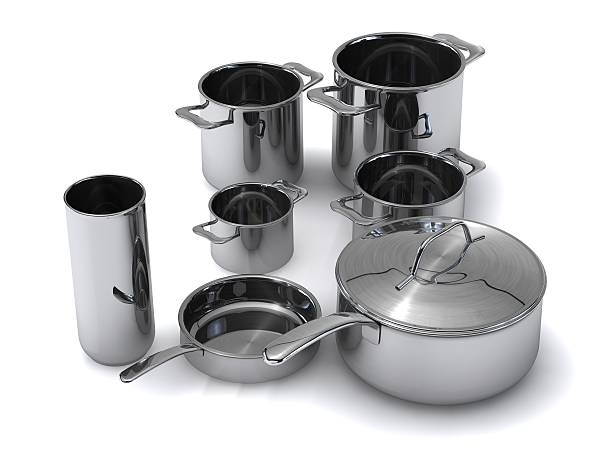 istock steel pots and pans 536875639