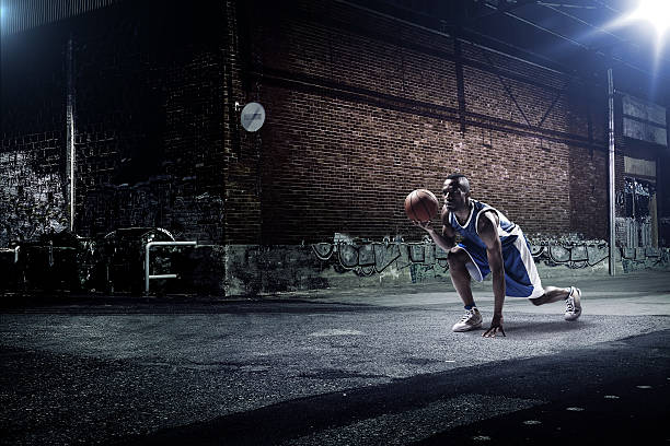 Basketball player at an outdoor place