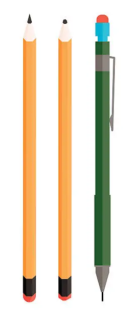 Vector illustration of Variety of Pencils