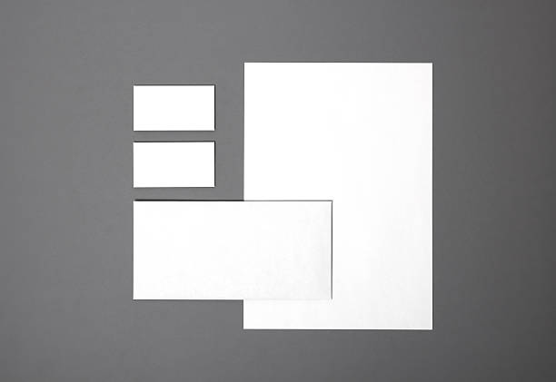 Blank stationery set Blank stationery still life with business cards, paper, envelope. Template for branding identity. For graphic designers presentations and portfolios. office equipment stock pictures, royalty-free photos & images