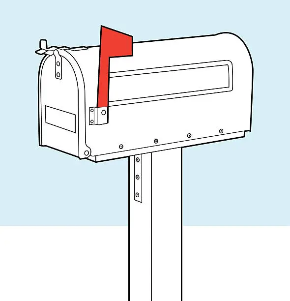 Vector illustration of Mailbox Line Art