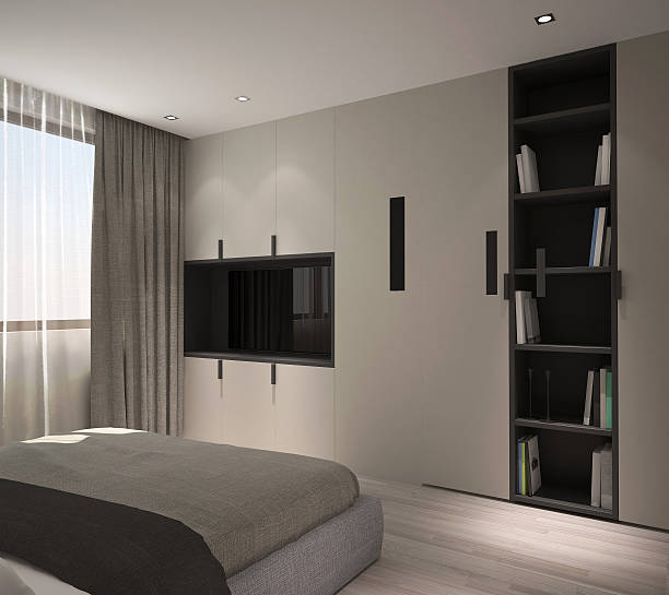 istock 3d rendering of a bedroom interior design 536891190