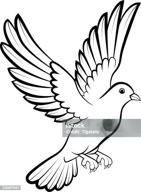 Cartoon Dove Birds Logo For Peace Concept And Wedding Design Stock Illustration - Download Image Now