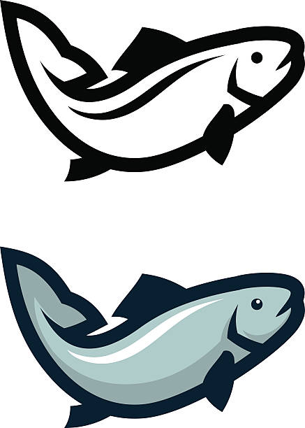 illustrazioni stock, clip art, cartoni animati e icone di tendenza di simbolo di pesce - trout