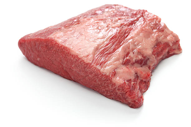 raw beef brisket stock photo