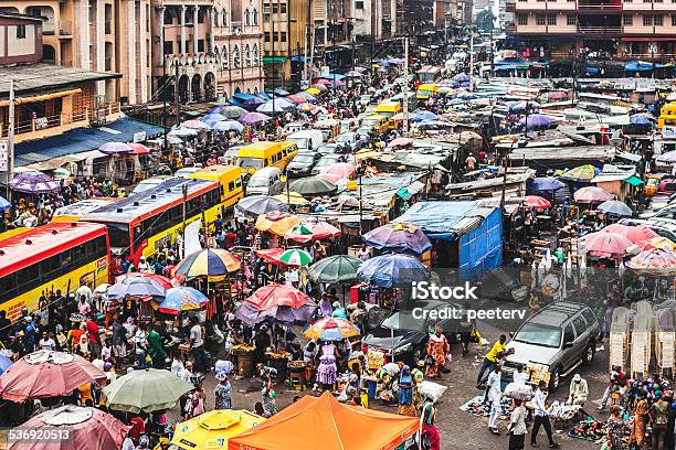 Lagos Downtown Market Streets Stock Photo - Download Image Now - Lagos - Nigeria, Nigeria, Market - Retail Space