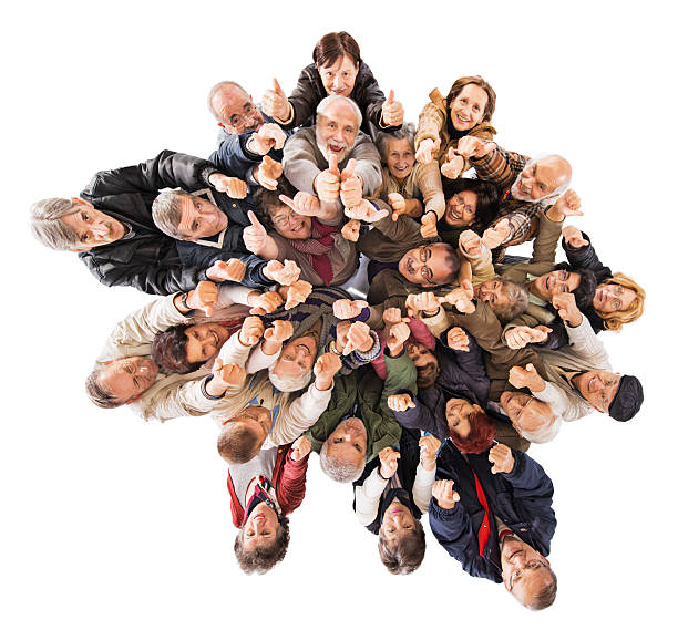 istock Cheerful seniors showing thumbs up. 536923883