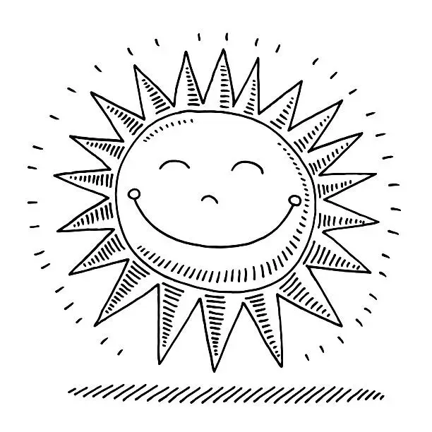 Vector illustration of Happy Sunshine Drawing