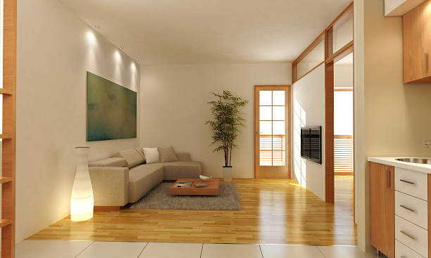living room 3d model - tarkett imagens e fotografias de stock