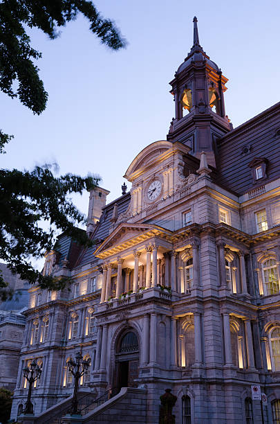 istock Montreal City Hall in Quebec at night 536952132