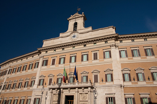 The Palazzo Montecitorio is the seat of the Italian Chamber of Deputies.