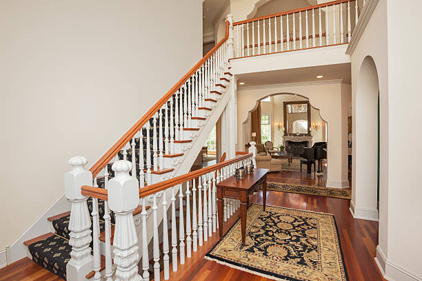 istock Grand foyer entryway to impressive showcase home 536955672