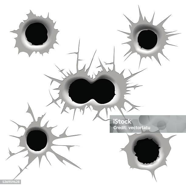 Vector Bullet Hole Stock Illustration - Download Image Now - Bullet, Bullet Hole, Organized Crime