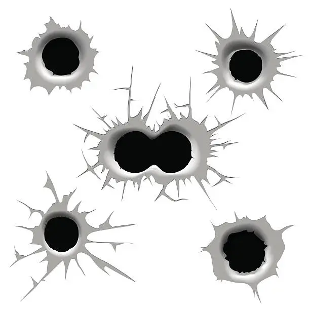 Vector illustration of Vector bullet hole
