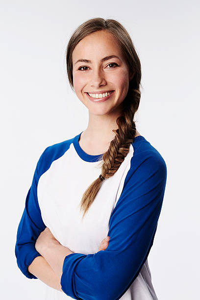 istock Smiling young woman in raglan top, portrait 536961576