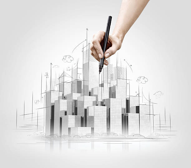 istock Hand drawing of urban scene. 536971177