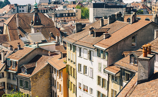 Lausanne roofs and urban scape