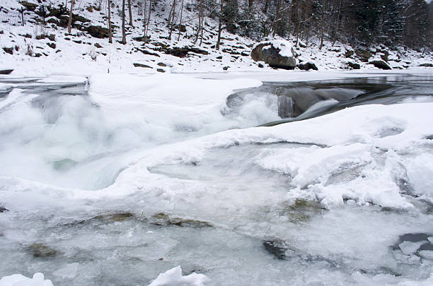 istock Flowing water of Carpathian mountain stream 536972369