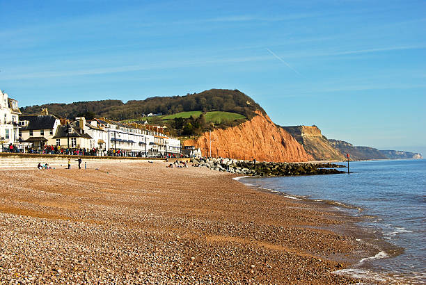 istock Sidmouth seafront with red cliffs of Jurassic Coast, Devon England 536973149
