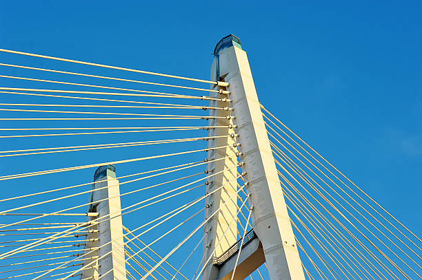 istock Big Obukhovsky bridge (cable-stayed) over the Neva river, St. Pe 536973279