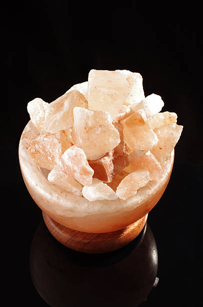 istock Himalayan salt lamp interior decoration isolated 536973361