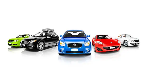 Photo of Studio Shot of Colorful Generic Cars