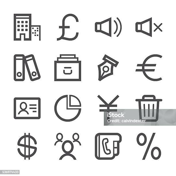 Business Icons Set 2 Schlaganfall Series Stock Vektor Art und mehr Bilder von Aktenschrank - Aktenschrank, Euro-Symbol, Icon