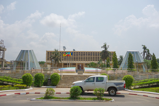 Bata, Equatorial Guinea - January 29, 2015: The Bank of Central African States BEAC is the central bank of the Economic and Monetary Community of Central Africa