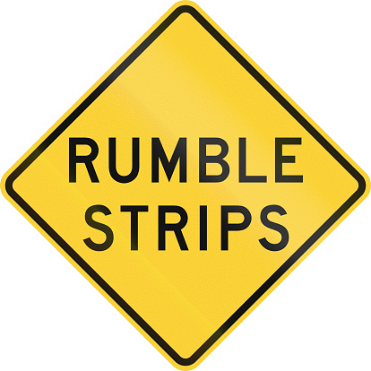 US road warning sign: Rumble strips ahead