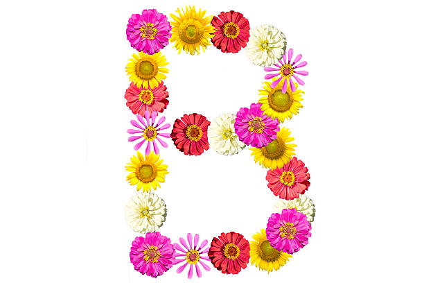 istock Letter flower isolated on white background, font 536977357