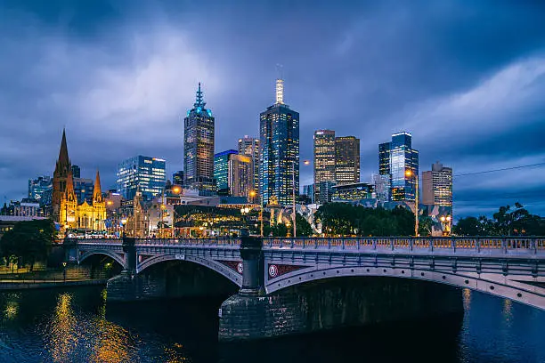 Photo of Melbourne Skyline at Night from Southbank