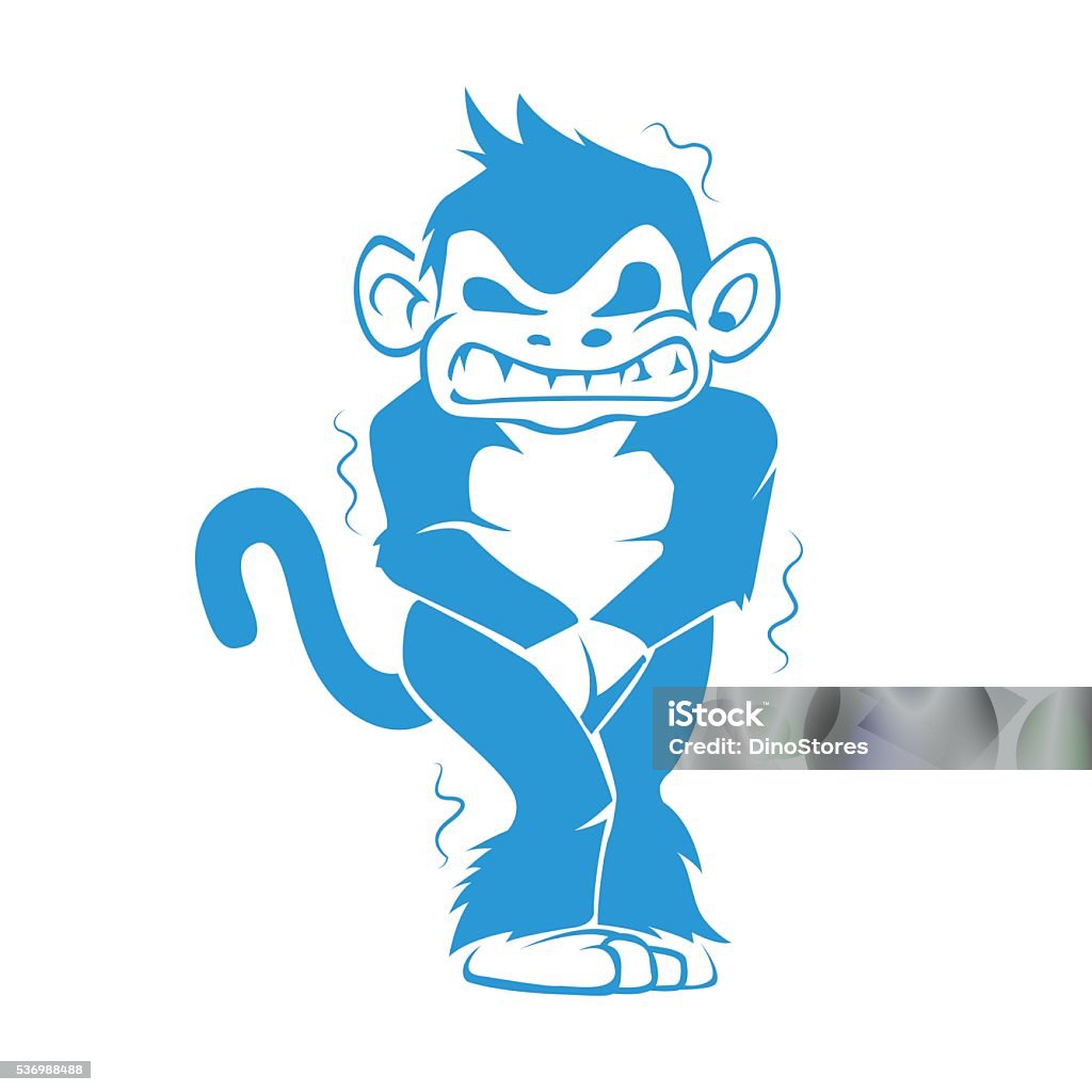 Blue monkey with a cold monkey Blue Monkey stock vector