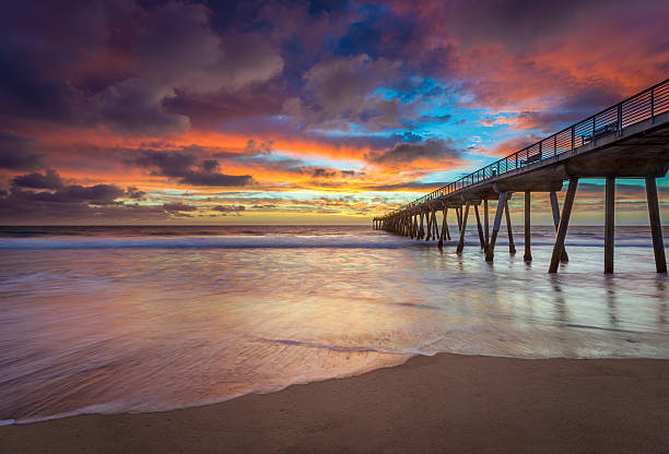 istock Sunset on the beach at a pier. 537014999