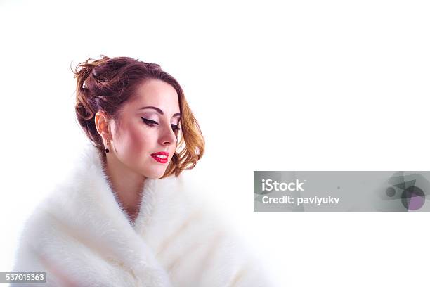 Woman In Fur Coat Stock Photo - Download Image Now - 2015, Adult, Adults Only