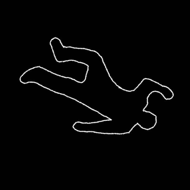 머더 - crime scene chalk outline crime murder 뉴스 사진 이미지