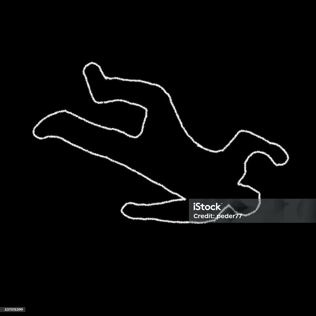 Murder Chalk outline of human body on the ground. Chalk Outline Stock Photo