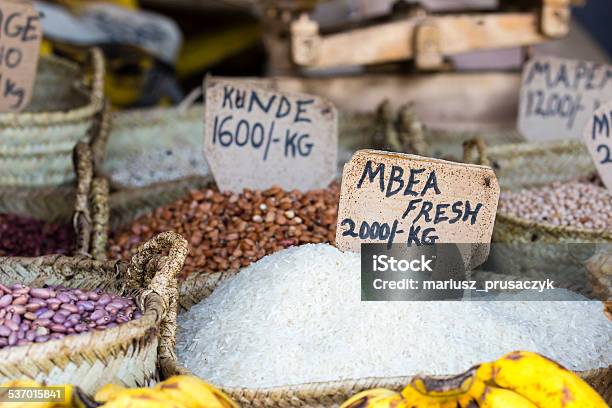 Traditional Food Market In Zanzibar Africa Stock Photo - Download Image Now - 2015, Africa, Cultures