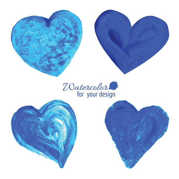 ilustrações de stock, clip art, desenhos animados e ícones de conjunto de coração azul - craft valentines day heart shape creativity