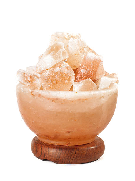 istock Himalayan salt lamp isolated on the white background 537018769