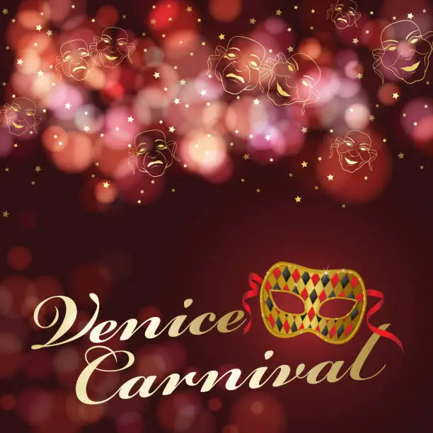 Vector illustration of Venice Carnival Mask Background
