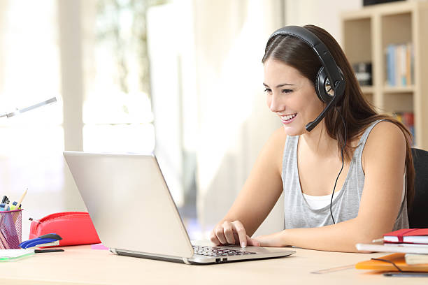 11,800+ Work From Home Headset Stock Photos, Pictures & Royalty-Free Images - iStock | Work from home headset phone, Man work from home headset